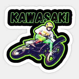 Vintage Motocross Kawasaki Sticker
